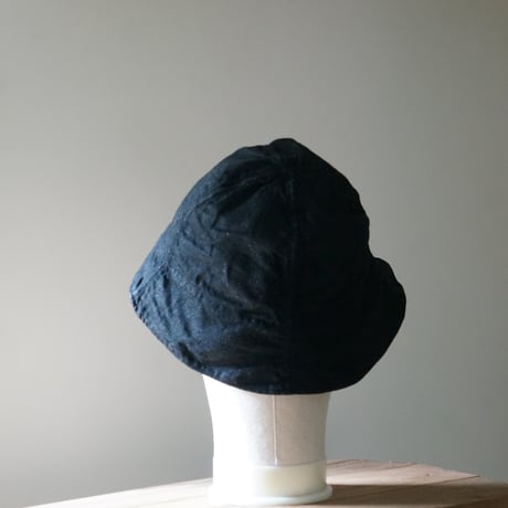 (STOCK)畑帽　綿麻BLACK DNM