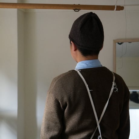 (STOCK)TWIST CAP BEANIE BROWN WOOL