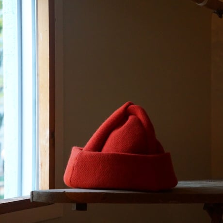 (STOCK)TWIST CAP 朱色ウール