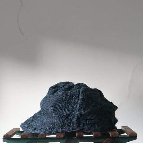 (STOCK)WORK CAP １ST Black LINEN TWEED