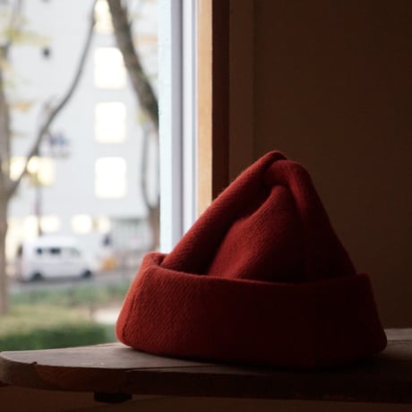 (STOCK)TWIST CAP 朱色ウール