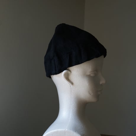 (ORDER)TWIST CAP GATHER 黒リネン