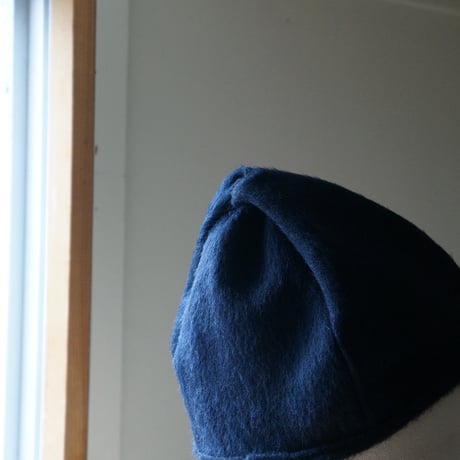 (STOCK)TWIST CAP BEANIE NAVY WOOL