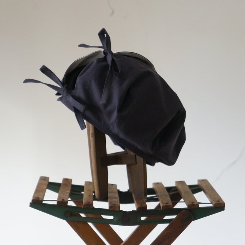 STOCK)WRAP Beret charcoal | nowhere else TATAMIZE