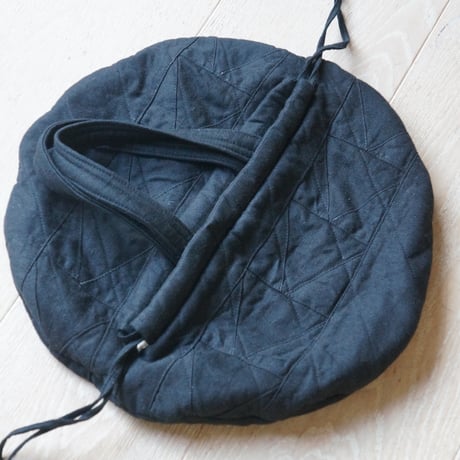 (ORDER) QUILT巾着BLK 綿麻