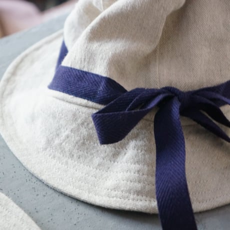 (STOCK)(Order) HUNTER HAT 綿麻 紫(ネイビー寄り)テープ