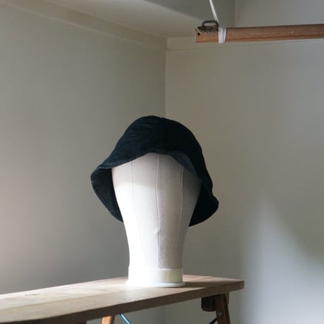(STOCK)畑帽　綿麻BLACK DNM