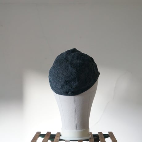 (STOCK)WORK CAP １ST Black LINEN TWEED