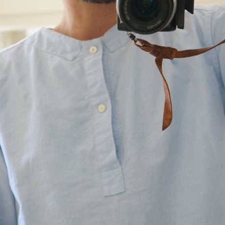 (ORDER)NO COLLER SHIRT BLUE OX