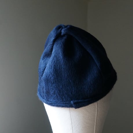 (STOCK)TWIST CAP BEANIE NAVY WOOL