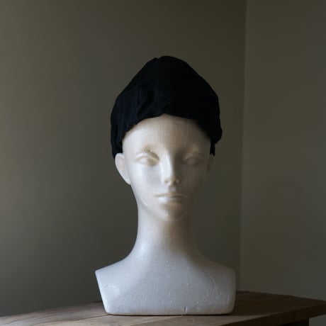 (ORDER)TWIST CAP GATHER 黒リネン