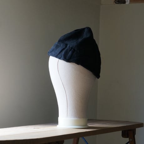 (ORDER)TWIST CAP GATHER 黒リネン