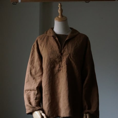 (PRE ORDER )Shawl collar SMOCK brown