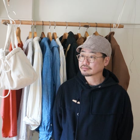 (STOCK)WORK CAP １ST Black LINEN TWEED