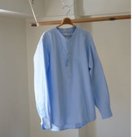 (ORDER)NO COLLER SHIRT BLUE OX