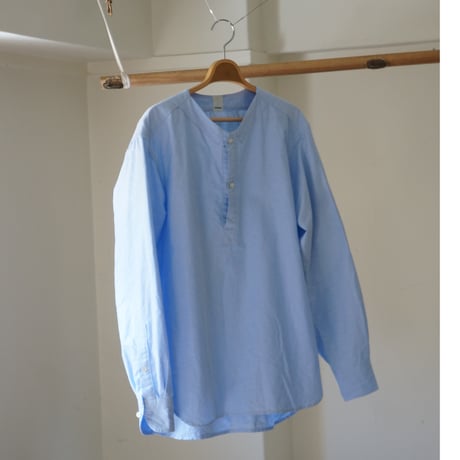 (ORDER)NO COLLER SHIRT BLUE OX