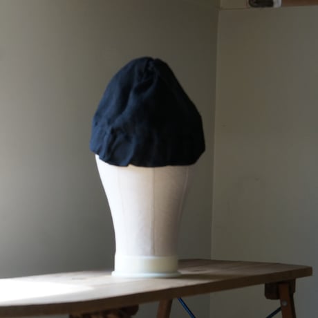 (ORDER)TWIST CAP GATHER 黒リネン