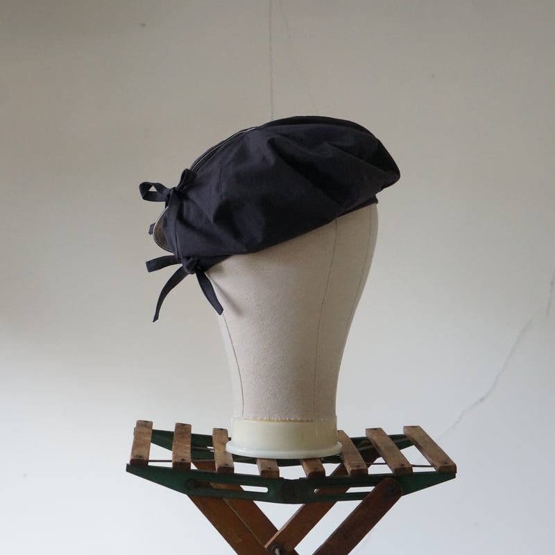 STOCK)WRAP Beret charcoal | nowhere else TATAMIZE