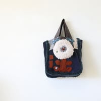 ウールのトートバッグ「hana ribbon」