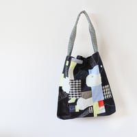 ワンハンドルバッグ　ブラック＆ステッチ25-2