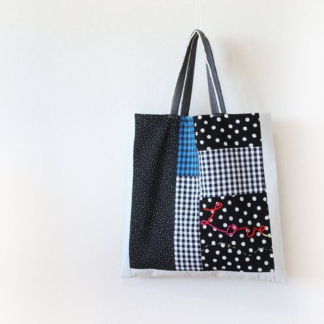 肩掛けことば刺繍トート「zutto zutto isshoドット」再販