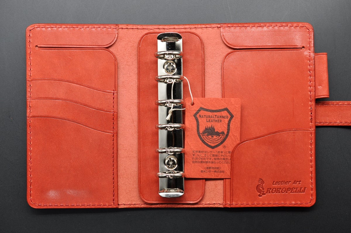 システム手帳　 (ミニ6穴)　栃木サドルレザーレザークラフトハンドメイド☆26☆ システム手帳 (ミニ6穴) 栃木サドルレザーレザークラフト