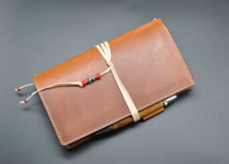 ★送料無料★トラベラーズノートカバー★レギュラーサイズ★内装付き★Wickett&Craig of America ハーネスレザー（ナチュラル）★