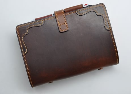 ★送料込み★システム手帳★バイブルサイズ★リング内径２５ｍｍ★Wickett&Craig of Americaハーネスレザー（ブラウン）特A★