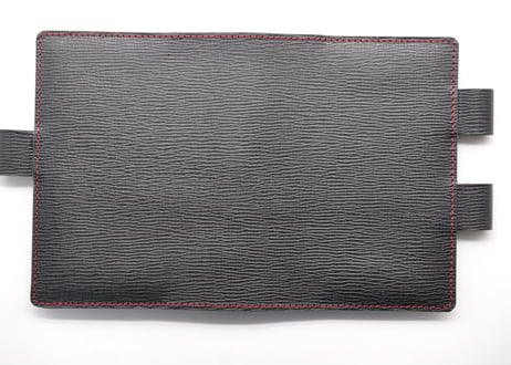 ★送料無料★ほぼ日手帳カバー★オリジナルサイズ★A6サイズ★シボ型押し牛革（黒）★