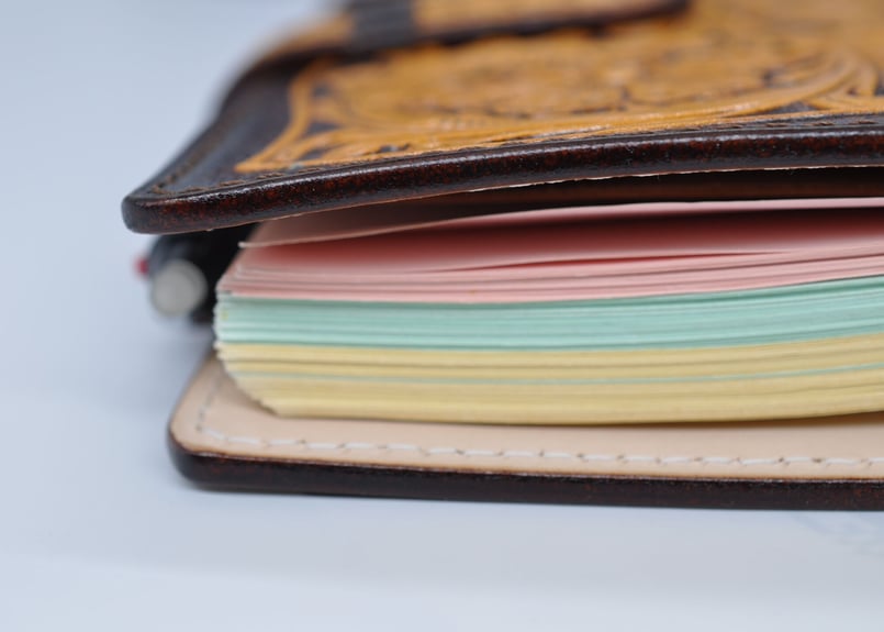 ☆送料無料☆手彫り☆カービングシステム手帳☆バイブルサイズ☆リング