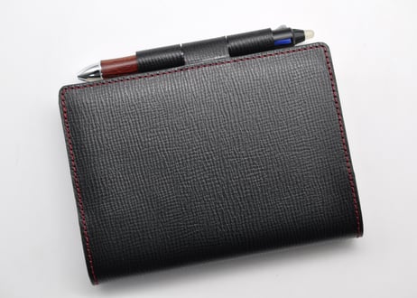 ★送料無料★ほぼ日手帳カバー★オリジナルサイズ★A6サイズ★シボ型押し牛革（黒）★