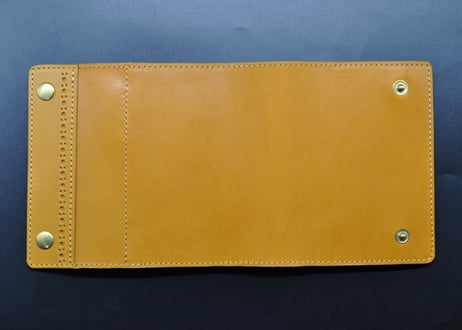 ★送料込み★三つ折り手帳（ノート）革カバー★B７サイズ★栃木レザー　ピットヌメ（キャメル）★