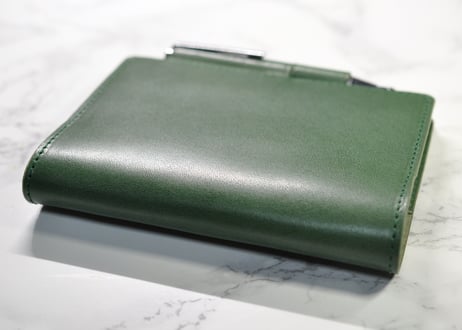 ★送料込み★手帳（ノート）カバー★Ｂ７サイズ★栃木レザー　ピット本ヌメ（ディープグリーン）★