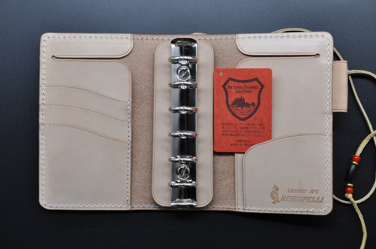 システム手帳　桜　レザーカービング　ミニ6 桜 システム手帳 レザーカービング ミニ6 - メルカリ