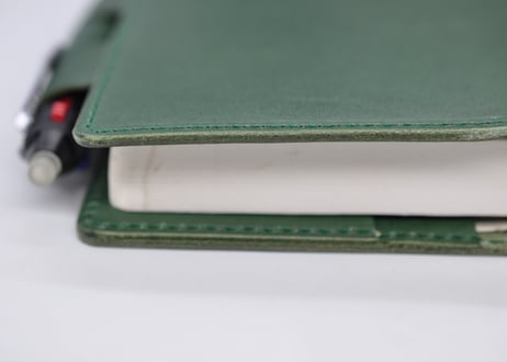 ★送料無料★ほぼ日手帳カバー★オリジナル★A6サイズ★栃木レザー　本ヌメ（ディープグリーン）★