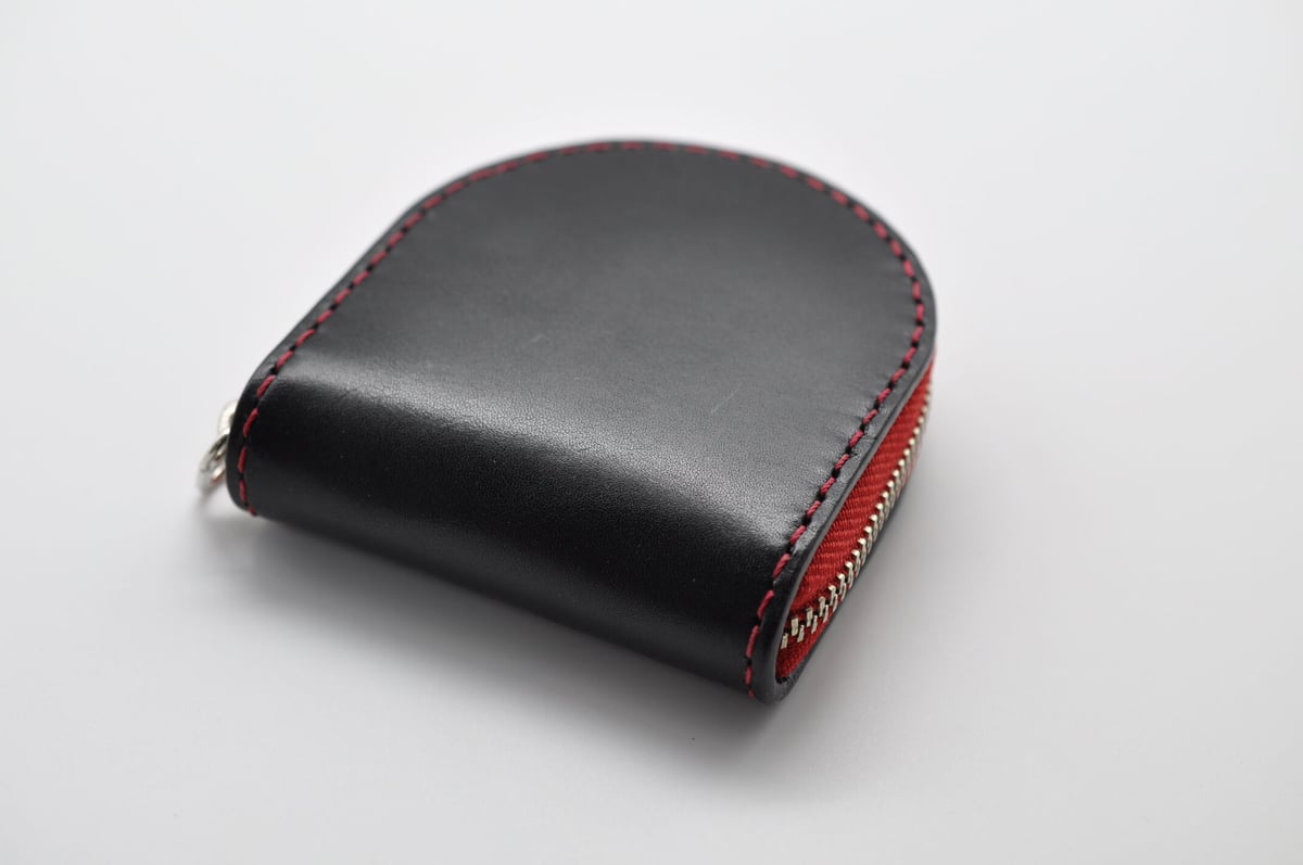 ☆送料無料☆コインケース☆ラウンドファスナー☆栃木レザーブラック