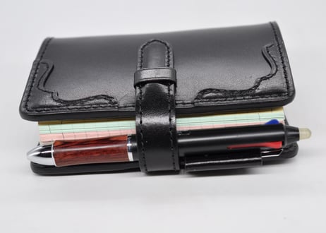 ★送料込み★システム手帳★ミニ６サイズ★リング20ｍｍ★栃木レザー　オイルサドル（ブラック）特A★