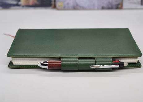 ★送料無料★ジブン手帳革カバー★A5スリムサイズ★栃木レザー　ピット本ヌメ（ディープグリーン）★