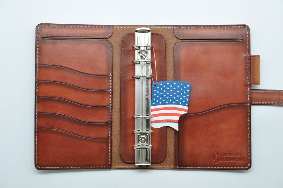 システム手帳　プルメリア　カービング　バイブルサイズ システム手帳 プルメリア カービング バイブルサイズ システム