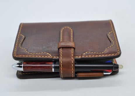 ★送料込み★システム手帳★ミニ６（ポケット）サイズ★リング内径20ｍｍ★Wicket & Craig of America　ハーネスレザー（ブラウン）★