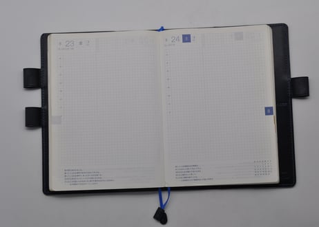 ★送料込み★革手帳カバー★A５サイズ★ほぼ日手帳カズン、NOLTY A5ウィークリーなど★栃木レザー　ピット本ヌメ（ネイビー）特A★