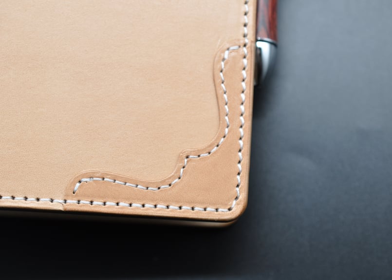 一枚革国産サドルレザー手帳 A5サイズナチュラル 25mmリング 受注製