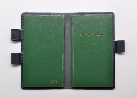 ★送料込み★コクヨ測量野帳カバー★栃木レザー　ピット本ヌメ（ネイビー）★