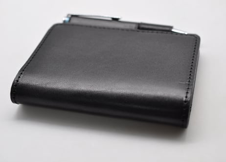 ★送料込み★本革手帳（ノート）カバー★A7サイズ★栃木レザー　ピット本ヌメ（ブラック）★