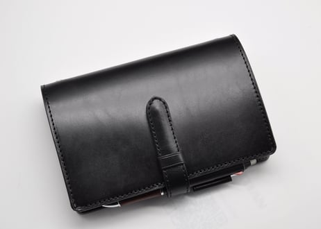 ★送料無料★システム手帳★バイブルサイズ★リング内径１５ｍｍ★栃木レザー　オイルサドル（ブラック）★