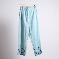 コットンテーパードパンツ・ウエスト調節可能・紫陽花