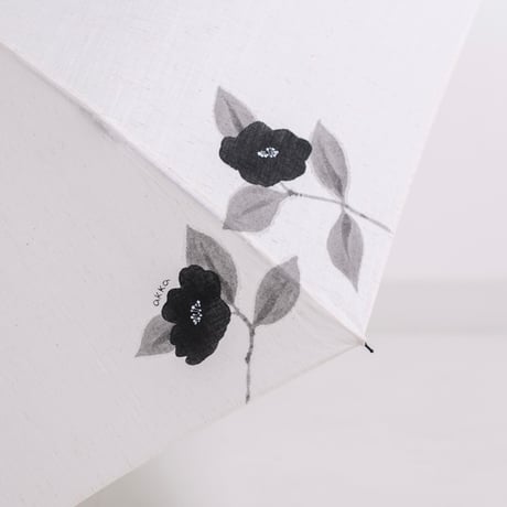 軽い手描き日傘・山茶花（サザンカ）