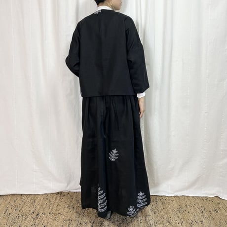 袷のショートジャケット　羊歯（シダ）