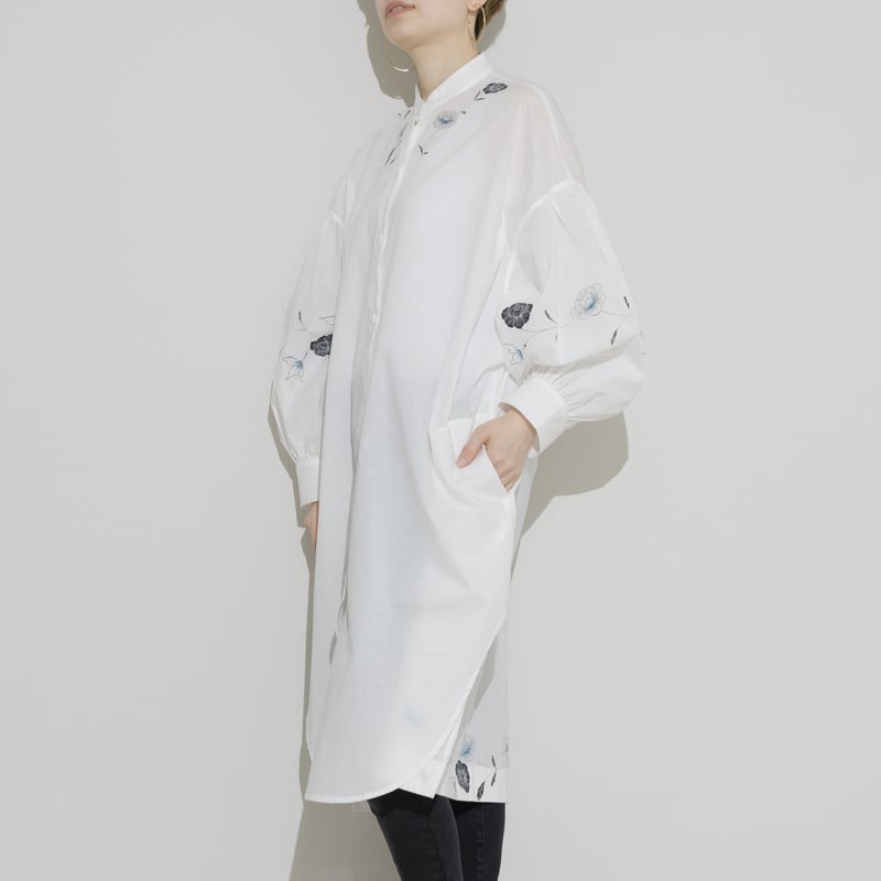 LOHEN ローヘン　ワッシャージャガードブラウス　ホワイト　S 2024SS予約販売商品】ワッシャージャガードブラウスS – LOHEN