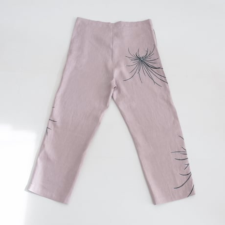 リネンテーパードパンツ　墨乱菊